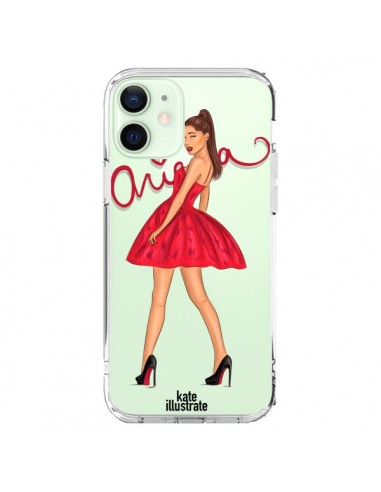 Coque iPhone 12 Mini Ariana Grande Chanteuse Singer Transparente - kateillustrate