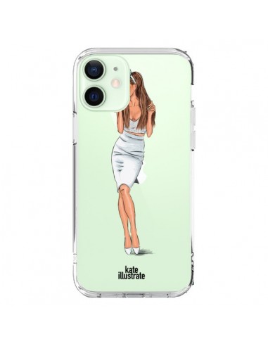 Coque iPhone 12 Mini Ice Queen Ariana Grande Chanteuse Singer Transparente - kateillustrate