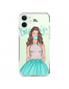 Cover iPhone 12 Mini Bubble Girls Tiffany Blu Trasparente...