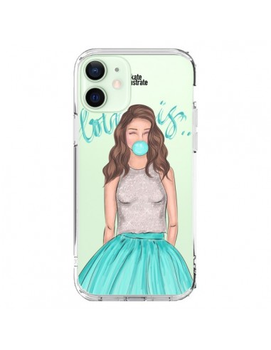 Cover iPhone 12 Mini Bubble Girls Tiffany Blu Trasparente - kateillustrate