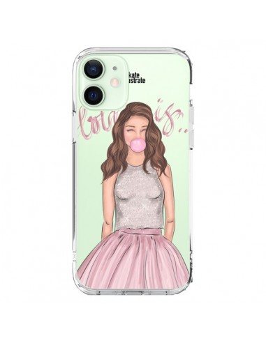 Coque iPhone 12 Mini Bubble Girl Tiffany Rose Transparente - kateillustrate