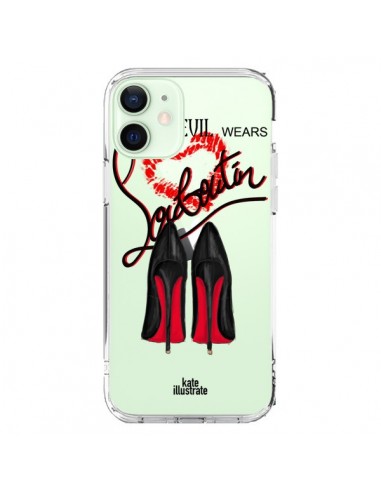 Coque iPhone 12 Mini The Devil Wears Shoes Demon Chaussures Transparente - kateillustrate