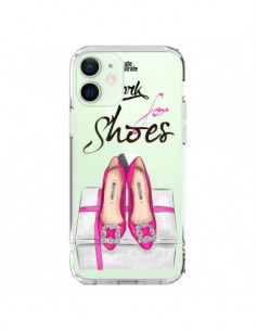 Cover iPhone 12 Mini I Work For Shoes Scarpe Trasparente...