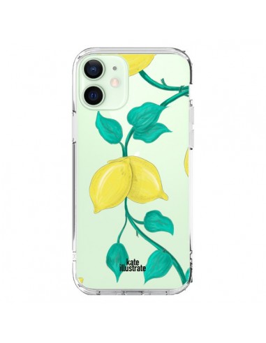 Coque iPhone 12 Mini Lemons Citrons Transparente - kateillustrate