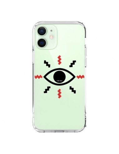 Coque iPhone 12 Mini Eye I See You Oeil Transparente - Koura-Rosy Kane