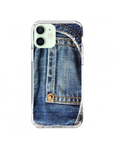 Coque iPhone 12 Mini Jean Bleu Vintage - Laetitia