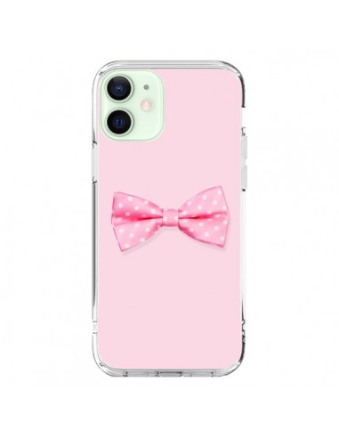 Coque iPhone 12 Mini Noeud Papillon Rose Girly Bow Tie - Laetitia