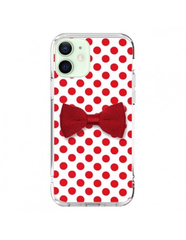 Coque iPhone 12 Mini Noeud Papillon Rouge Girly Bow Tie - Laetitia