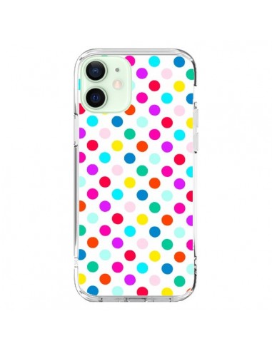 Coque iPhone 12 Mini Pois Multicolores - Laetitia