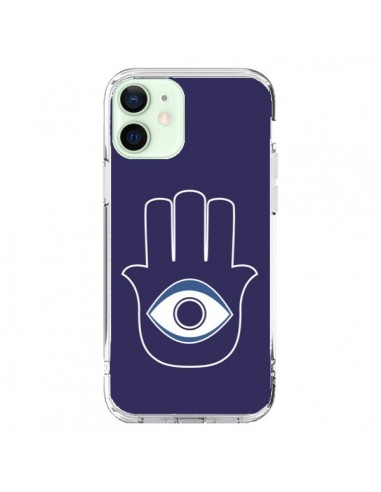 Cover iPhone 12 Mini Mano di Fatima Occhio Blu - Laetitia