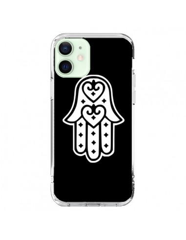 Coque iPhone 12 Mini Main de Fatma Oeil Noir - Laetitia