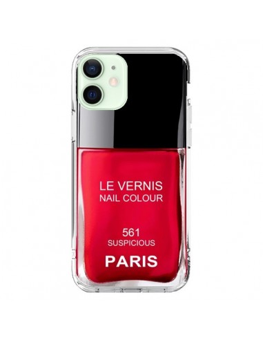 Coque iPhone 12 Mini Vernis Paris Suspicious Rouge - Laetitia