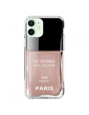 Coque iPhone 12 Mini Vernis Paris Frenzy Beige - Laetitia