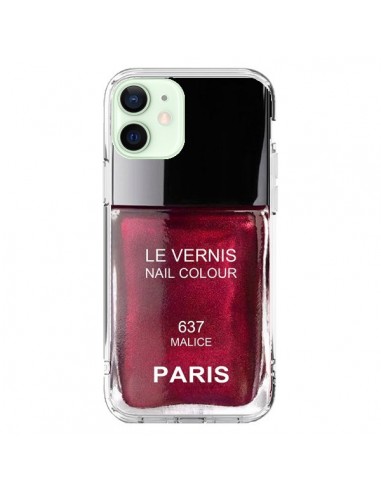 Coque iPhone 12 Mini Vernis Paris Malice Violet - Laetitia