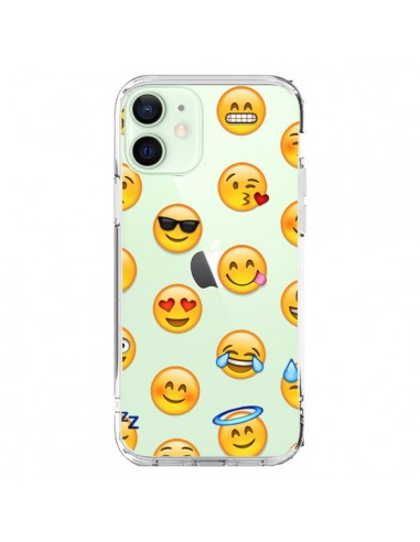 Coque iPhone 12 Mini Smiley Emoticone Emoji Transparente - Laetitia