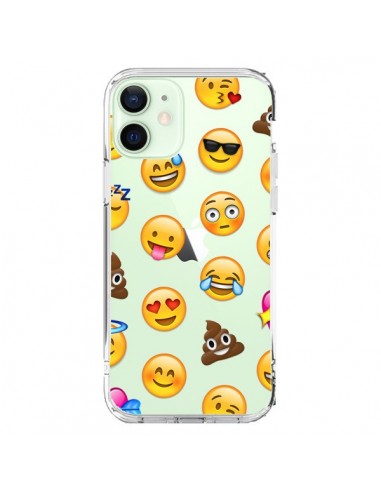 Cover iPhone 12 Mini Emoji Trasparente - Laetitia