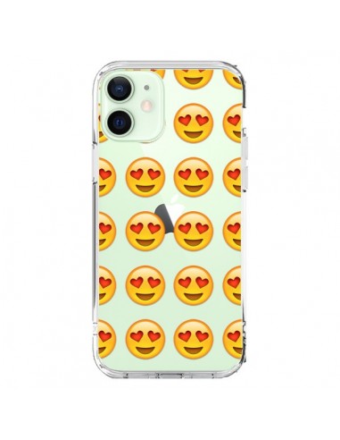 Coque iPhone 12 Mini Love Amoureux Smiley Emoticone Emoji Transparente - Laetitia