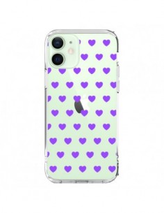 iPhone 12 Mini Case Heart Love Purple Clear - Laetitia