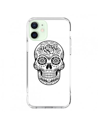 Coque iPhone 12 Mini Tête de Mort Mexicaine Noir - Laetitia