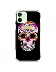Coque iPhone 12 Mini Tête de Mort Mexicaine Multicolore -...