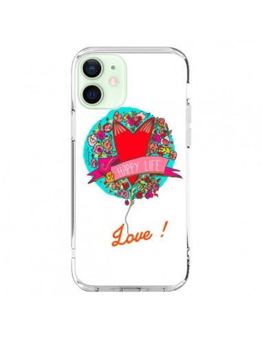 Coque iPhone 12 Mini Love Happy Life - Leellouebrigitte