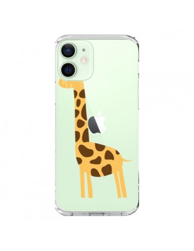 Coque iPhone 12 Mini Girafe Giraffe Animal Savane Transparente - Petit Griffin