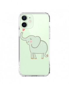 iPhone 12 Mini Case Elephant Animal Heart Love  Clear -...