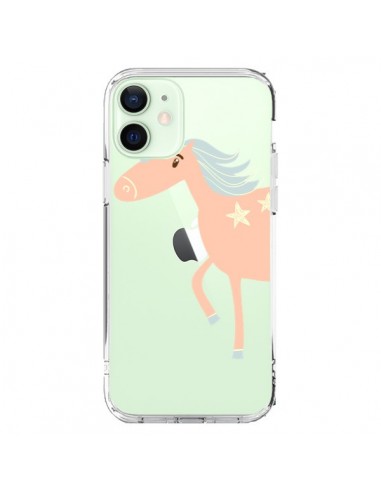Cover iPhone 12 Mini Unicorno Rosa Trasparente - Petit Griffin