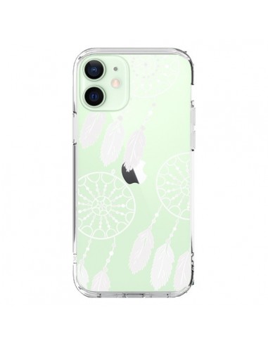 Cover iPhone 12 Mini Acchiappasogni Bianco Dreamcatcher Triple Trasparente - Petit Griffin