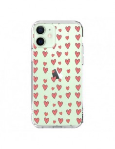iPhone 12 Mini Case Heart Love Amour Red Clear - Petit...