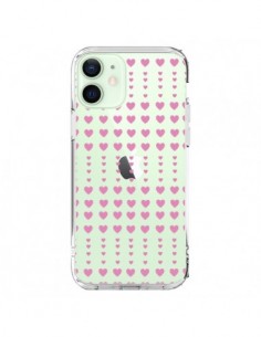Coque iPhone 12 Mini Coeurs Heart Love Amour Rose...