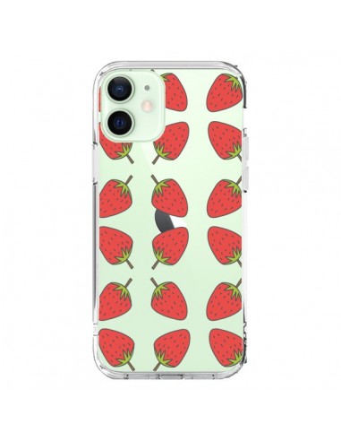 Coque iPhone 12 Mini Fraise Fruit Strawberry Transparente - Petit Griffin