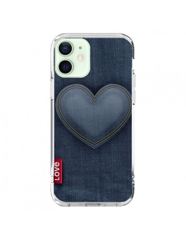 Coque iPhone 12 Mini Love Coeur en Jean - Lassana