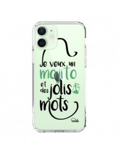 Coque iPhone 12 Mini Je veux un mojito et des jolis mots...