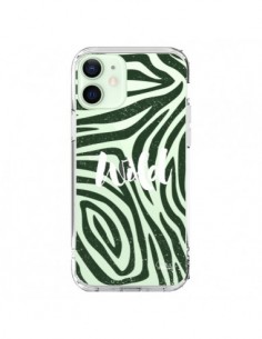 Cover iPhone 12 Mini Wild Zebra Giungla Trasparente -...
