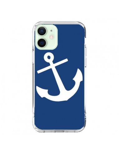 Coque iPhone 12 Mini Ancre Navire Navy Blue Anchor - Mary Nesrala