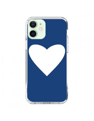 Coque iPhone 12 Mini Coeur Navy Blue Heart - Mary Nesrala