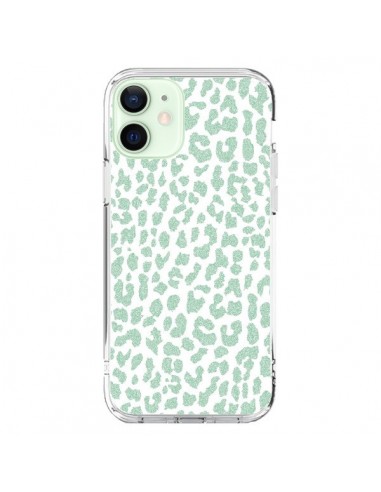 Coque iPhone 12 Mini Leopard Menthe Mint - Mary Nesrala