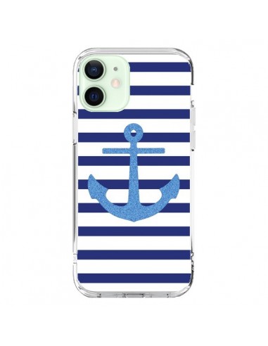Coque iPhone 12 Mini Ancre Voile Marin Navy Blue - Mary Nesrala