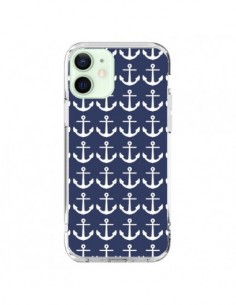 Cover iPhone 12 Mini Ancre Marin Blu Anchors Navy - Mary...