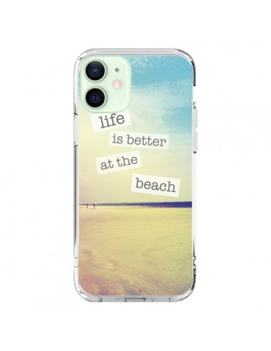 Coque iPhone 12 Mini Life is better at the beach Ete Summer Plage - Mary Nesrala