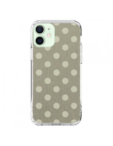 Coque iPhone 12 Mini Pois Polka Camel - Mary Nesrala