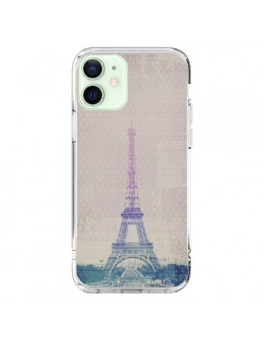 Coque iPhone 12 Mini I love Paris Tour Eiffel - Mary Nesrala