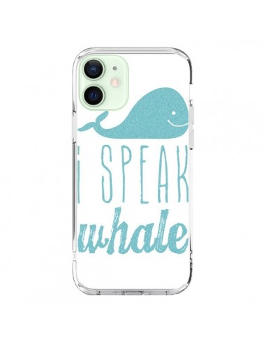 Cover iPhone 12 Mini I Speak Whale Balena Blu - Mary Nesrala