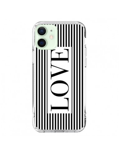 Coque iPhone 12 Mini Love Noir et Blanc - Mary Nesrala