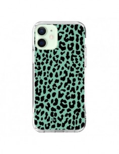 Coque iPhone 12 Mini Leopard Mint Vert Neon - Mary Nesrala
