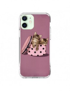 Coque iPhone 12 Mini Chaton Chat Kitten Boite Pois -...