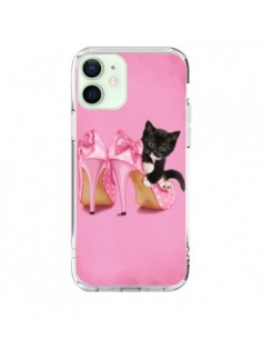 Cover iPhone 12 Mini Gattoon Gatto Nero Kitten Scarpe...