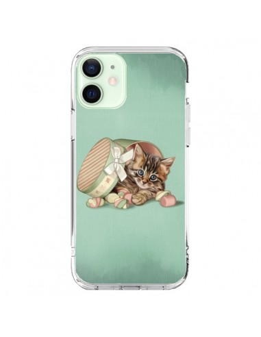 Coque iPhone 12 Mini Chaton Chat Kitten Boite Bonbon Candy - Maryline Cazenave