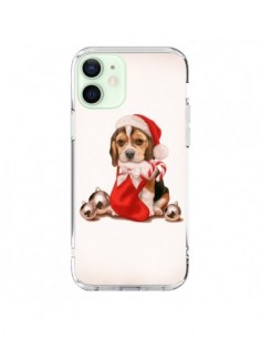 Cover iPhone 12 Mini Cane Babbo Natale Christmas -...